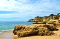 Vale Do Olival Beach spectacular cliffs Royalty Free Stock Photo