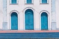 View of the main doors of the church of Nossa Senhora do Amparo Royalty Free Stock Photo