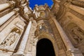 Valencia cathedral door in plaza de la Reina Royalty Free Stock Photo