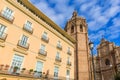 Valencia cathedral and Miguelete in plaza de la Reina Royalty Free Stock Photo