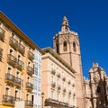 Valencia cathedral and Miguelete in spain Royalty Free Stock Photo