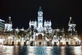 Valencia city hall at night