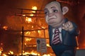 Valencia Fallas, burning huge figures. Royalty Free Stock Photo