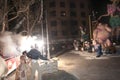 Valencia Fallas, burning huge figures. Royalty Free Stock Photo