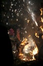 Valencia Fallas, burning huge figures. Royalty Free Stock Photo