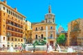 Valencia Fountain Rio Turia on Square of the Virgin Saint Mary,