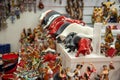 Valencia, Market, Spain, 2022, Multicolored mosaic figurine of bull in Gaudi style. Spanish traditional gifts