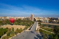 Valencia skyline aerial view Serranos bridge