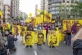 Wide straight shot of protestors