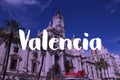 Valencia Spain city name word card