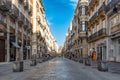 Valencia, Spain cobbled street on a sunny summer day