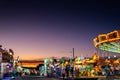 Valencia, Spain - December 14, 2018: Christmas fairground at dusk Royalty Free Stock Photo