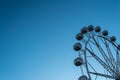 Valencia, Spain - December 14, 2018: fairground with big ferris wheel at dusk Royalty Free Stock Photo