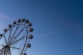 Valencia, Spain - December 14, 2018: fairground with big ferris wheel at dusk Royalty Free Stock Photo