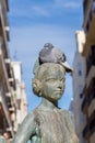 Valencia,Spain December 02, 2016: Pigeon on head