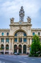 VALENCIA, SPAIN, DECEMBER 30, 2015: view of the building of post office in spanish city valencia with ist old