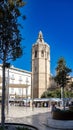 Valencia, Spain - El miguelete or Micalet - 21-08-2023 The bell tower on La plaza de la reina - Reina Square.