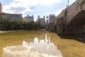 Valencia, Spain, Europe - Turia park garden and Pont del Mar sea bridge scenic day view Royalty Free Stock Photo