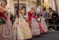 Valencia, Spain, Fallas Parade with Falleras Royalty Free Stock Photo