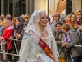 Valencia, Spain, Fallas Parade with Falleras Royalty Free Stock Photo