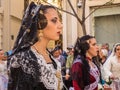 Valencia, Spain, Fallas Parade with Falleras