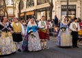 Valencia, Spain, Fallas Parade with Falleras Royalty Free Stock Photo