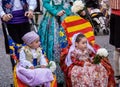 Valencia, Spain, Fallas Parade with Falleras Royalty Free Stock Photo