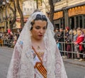 Valencia, Spain, Fallas Parade with Falleras Royalty Free Stock Photo