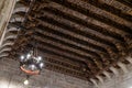 Ornate ceiling of the Silk Market in Valencia Spain on February 27, 2019