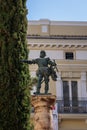 Statue of Conquistador Francisco de Pizarro in Placa de Manises Valencia Spain on February 25,