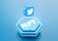 Valencia, Spain - January, 2022: Twitter app is adopting NFT integration as a profile picture and blockchain technology