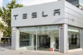 Tesla store. Tesla is a specialized American company in electric cars, energy storage and solar panel manufacturing
