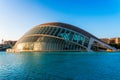 View of Hemisferic an IMAX cinema and planetarium in the City of Arts and Sciences in Valencia