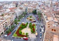 Plaza de la Reina (Queen\'s square) seen from Miguelete tower of Valencia cathedral, Spain Royalty Free Stock Photo