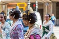 Traditional Costumes During Las Fallas Royalty Free Stock Photo