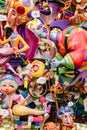 Valencia, Spain - March 16, 2019: Detail of the Ninots, cardboard dolls of a child Falla during the Valencian festivals exposed in