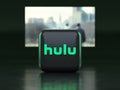 Valencia, Spain - March, 2023: Hulu app logo in front of a TV screen, icon in 3D illustration. Hulu is a provider of streaming