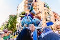 Valencia, Spain - March 16, 2019: Members of the jury in charge of awarding the best Fallas monuments of the Valencian festivals