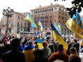 Valencia, Spain - March. 27, 2022. Protestors rally in support of Ukraine against russian agression. Anti-war