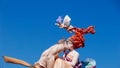 Top of falla against blue sky in Valencia