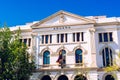 Valencia, Spain - May 12, 2019: Facade of the customs building of the seaport of Valencia