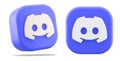 Valencia, Spain - November, 2022: Discord isolated logo purple icon on white background, cut out symbol in 3D rendering