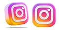 Valencia, Spain - November, 2022: Instagram isolated logo camera icon on white background, cut out gradient colorful symbol in 3D