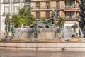 Turia Fountain at the square Plaza de la Virgen in Valencia, Spain