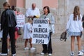 Valencia , Spain. September 18, 2022: Meeting, Ukraine War Protest. Protest against Russian invasion of Ukraine. Some Royalty Free Stock Photo