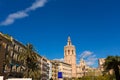 Valencia square with Cathedral and Miguelete Royalty Free Stock Photo