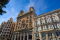 Valencia Tetuan square buildings facades Royalty Free Stock Photo