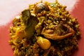 Valencian Paella with chicken and rabbit