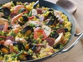 Valencian Paella in a Paella Pan Royalty Free Stock Photo