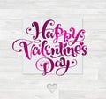 Valenine`s Day Card White Wood Decor